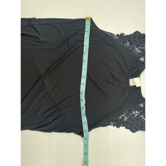 H&M Black Sleeveless Top Lace Shoulder Detail Small Elegant Casual Blouse Soft - Picture 6 of 8